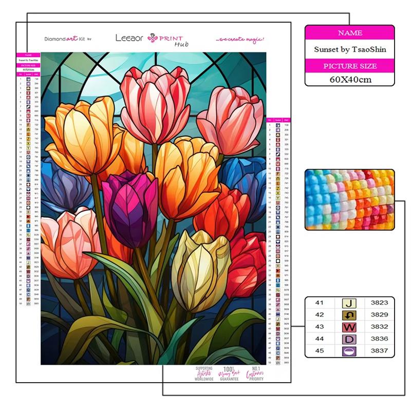 5D DIY Diamantschilderij Glas-in-loodkunst Zonnebloem Mozaïek Borduurwerk Vol Strass Kruissteek Set Woondecoratie Cadeaus