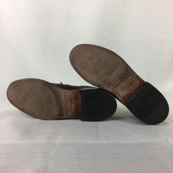 80s Vintage STAFFORD Long Wingtip Leather Business Shoes Brown size 8.5B 25.0-26.0 Men's(USED)