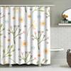 Spring Floral Shower Curtain Soft Waterproof Fabric Decorative Bathroom Liner for Kids' Bathroom White Green Yellow Purple Color