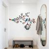 Decorative Metal Wall Art Branch with Birds and Hanging Lantern Sculpture Modern Minimalist Iron Wall Decor for Living Room Bedroom