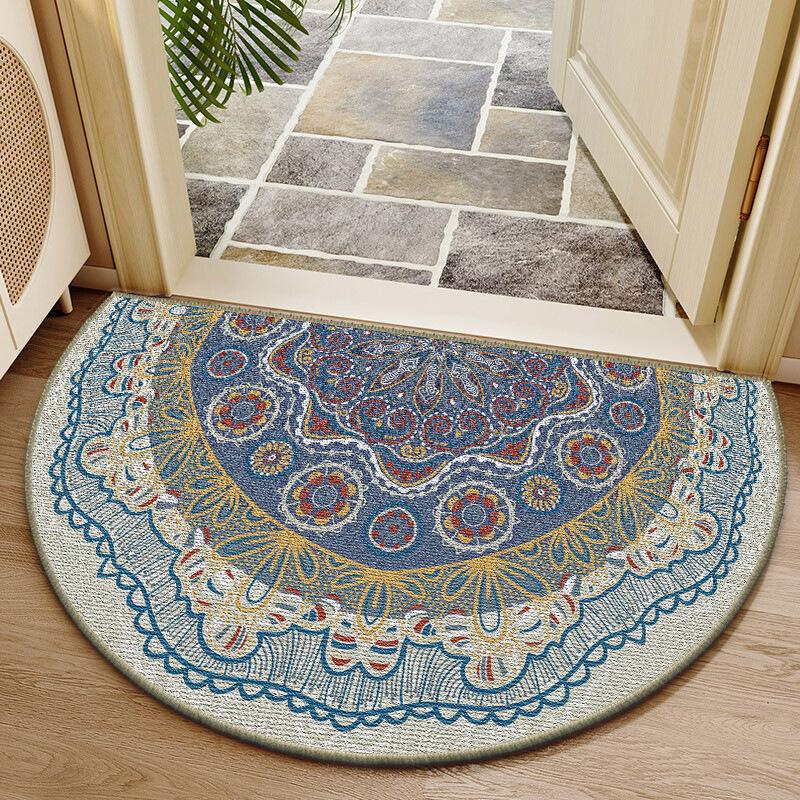 Boho Půlkruhová Vintage Vstupní Křišťálový Sametový Rohožka Obývací Pokoj Exotická Vstupní Podložka Domácí Dekorace