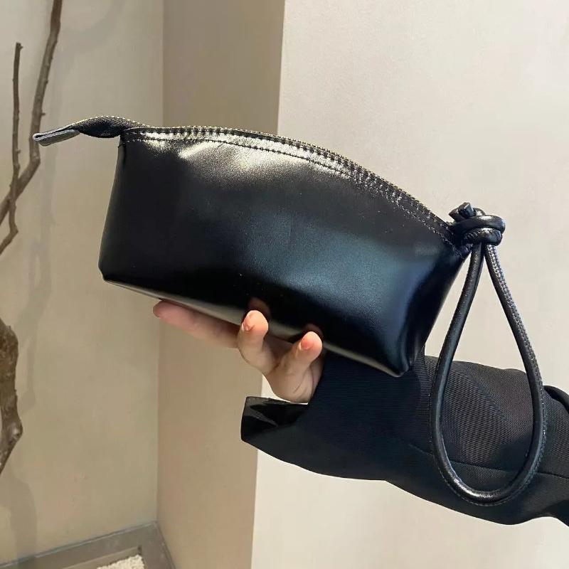 Large Capacity Vegetable Tanned Leather Handbag Light Luxury Lightweight Shell Clutch Bag Simple Design Wrist Coin Purse