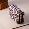 Leopard Print RFID Card Holder Wallet, Double Zipper Compact Bifold Purse, Multi-Card Slots, Anti-Theft Credit Card Organizer for Women, Men