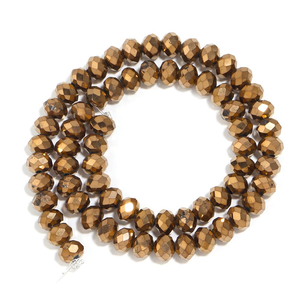 60-130PCS 3/4/6/8/10mm Plated Color Faceted Crystal Glass Beads Abacus Beads Round Flat Loose Spacer Beads For Jewelry Making