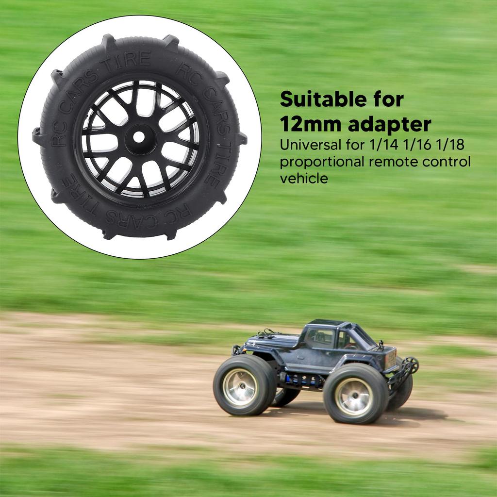 RC Beach Tires 1/14 1/16 1/18 Universal Rubber Plastic Good Grip Strong Cushioning RC Car Desert Wheels RC Desert Wheels