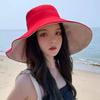 1Pc Summer Big Brim Sun Hat For Female Seaside Sun Protection UV Beach Cap Japanese Wild Fisherman Hat with Windproof Rope Gifts