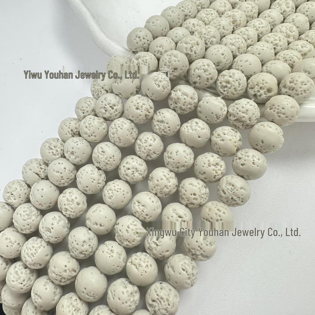 Colored Volcanic Rock Round Beads for DIY Jewelry Making