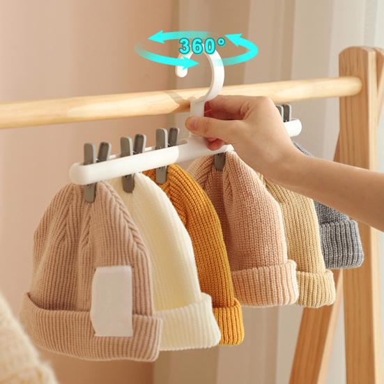 Hat Hanger 6 Clips Space-saving PP Strong Hold Baseball Cap Organizer