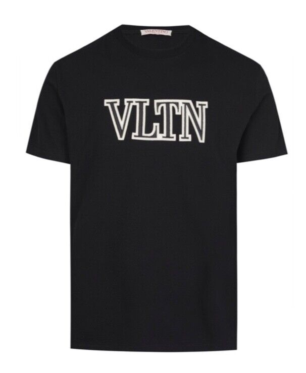 

Черная футболка унисекс с вышивкой логотипа Valentino Vltn