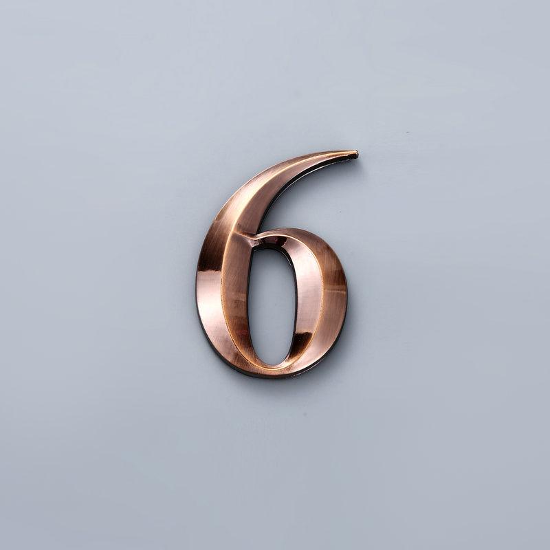 2.7-Inch Abs Metal Sensing Number Plate 7Cm Stereoscopic House Number Digital Door Head Stereoscopic Characters