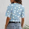 Women’s Crew Neck Pullover Short Sleeve T Shirt Loose Fit Floral Print Casual Summer Top Soft Lightweight Fabric