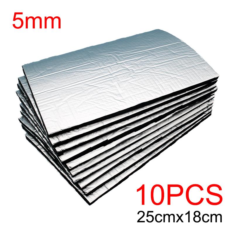 5mm 10 Sheets Sound Deadener Heat Insulation Mat Car Van Sound Proofing Deadening Insulation Car Hood Insulation Silent Heat Shields 2