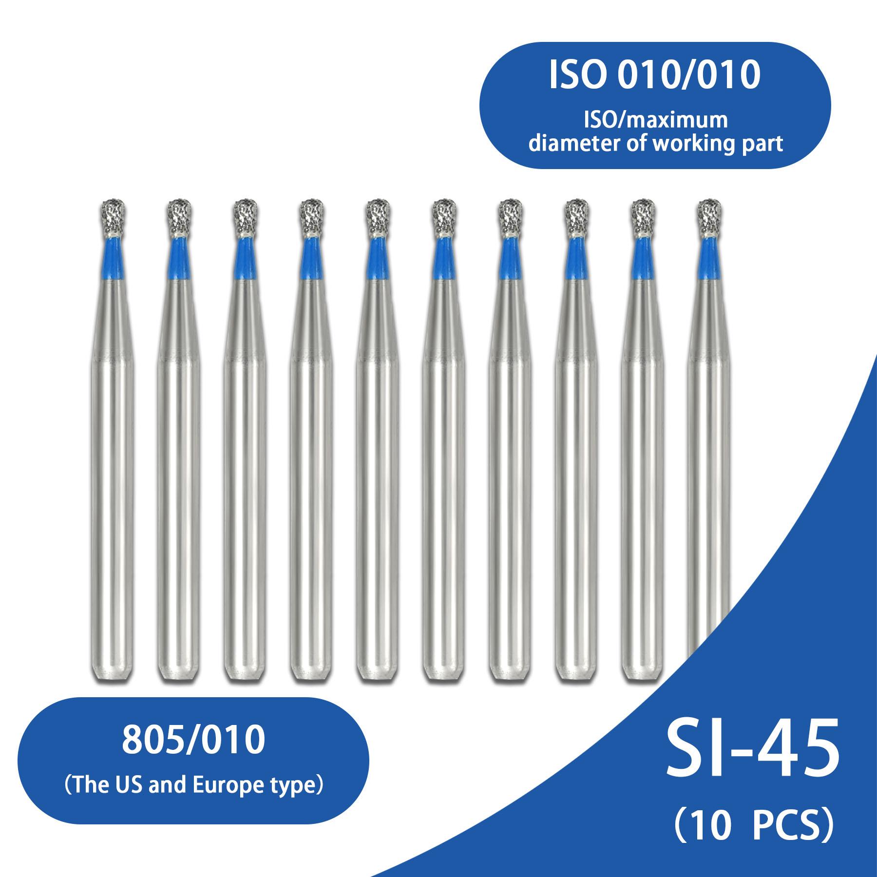 10 Pièces Fraises Dentaires Diamantées Série Br Forme Ronde FG Dia1 6Mm Turbine Haute Vitesse Blanchiment des Dents Fraises