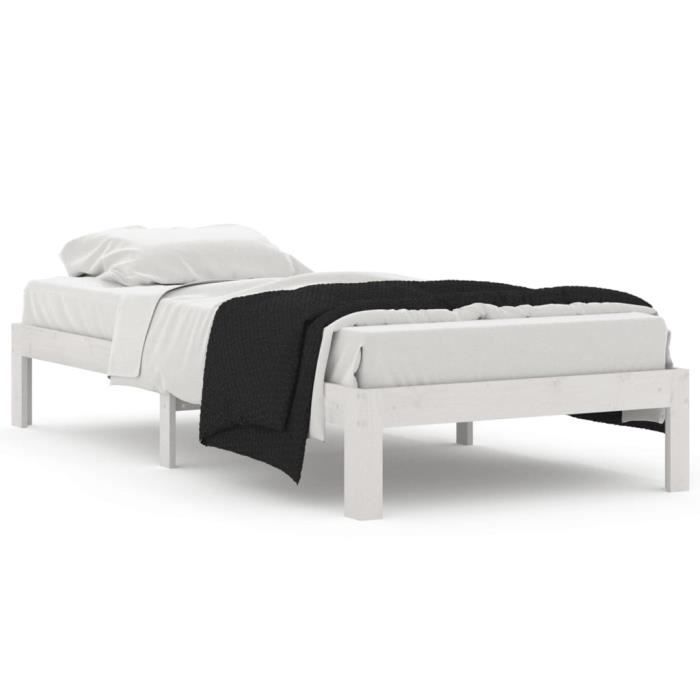 VidaXL Bed Frames White Solid Pine Wood 90x200 Cm 810351