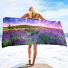 Lavender Beach Towel Purple Flower Bath Towel Bathroom Sport Bar Towel for Adult Kids Microfiber Shower Quick Dry Swimming Cover