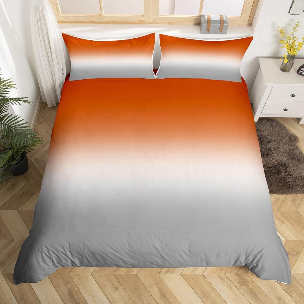 Rött Grått Vitt Randigt King Påslakan Gradient Geometriskt Sängklädesset Modernt Randigt Konst Täcköver Polyester Quiltöverdrag