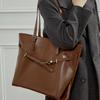 Top Layer Vegetable Tanned Leather Vintage Women's Bag Large Capacity Shoulder Bag 2025 New Trend Simple Commuter Tote Bag