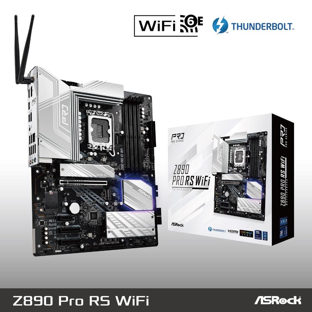 ASRock Z890 Pro RS Intel Core Ultra Z890 DDR5 ATX Motherboard Japanese Retailer Motherboard, WiFi, (LGA1851) Compatible, Chipset, [Official Product]