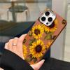 Custodia Marrone Girasole Litchi Per iPhone 17 Custodie iPhone 16 Pro Max 15 14 13 12 11 XS X XR 7 8 16 Plus 16E 17E Cover