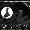 5 Speed Manual Gear Shifter Knob with Cover for Chevrolet Spark | Automotive Gearbox Stick Shifter Lever Knob Black Plastic and Faux Leather 1 Pcs