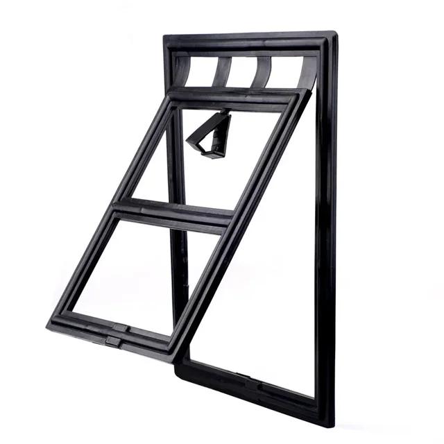 

Home Lockable Dog Screen Door Pet Cat Screen Door Plastic Pet Door for Mosquito Proof Screen Window Security Flap Gate Dog Fence White