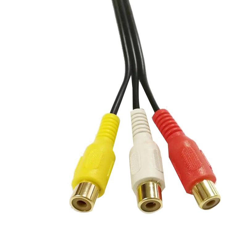Car RCA Female Audio Video AV-In Cable Wire For Toyota Headunit 6Pin Blue A/V Port 3040-M53K