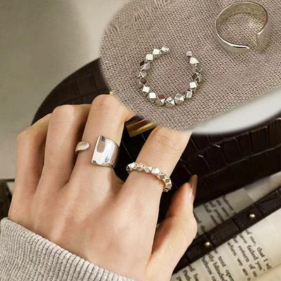 2023 neue Ring Großzügiger Charme Elegante Mädchen Student Ring Urlaub Geschenk Perlen Ring Weibliche Set 2PC Luxus Glitzernde Punk Y2K mode Liebhaber Ring