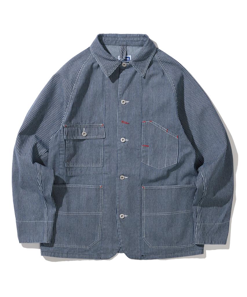 Knd Xau Hickory Chore Jacket Navy Stripe