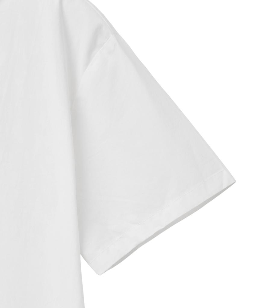 Lougeu Slim Crop Half Shirt_White