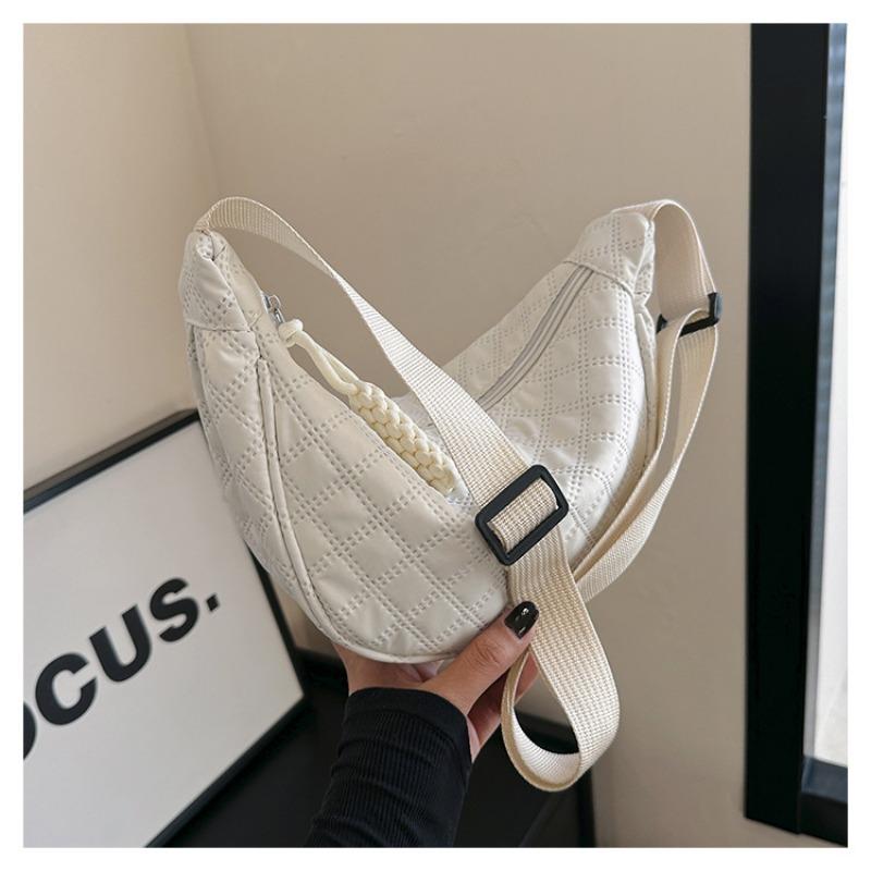 Bag women's new one-shoulder crossbody dumpling bag large-capacity tote women's bag solid color casual versatile nylon cloth bag tide