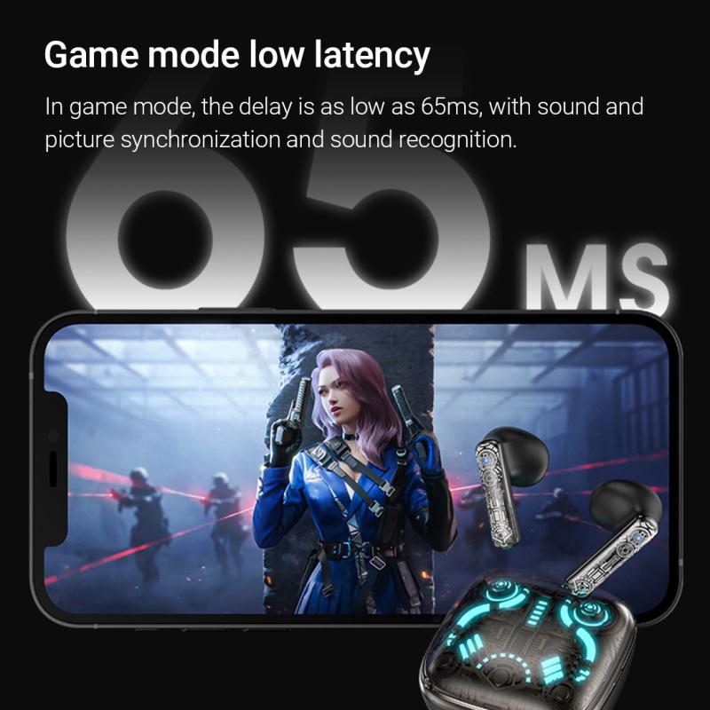 ONIKUMA T1 TWS Wireless Gaming Headphones, Headphones with RGB Touch Control, Four Light Modes, Dual Microphone, ENC Call Noise Cancellation