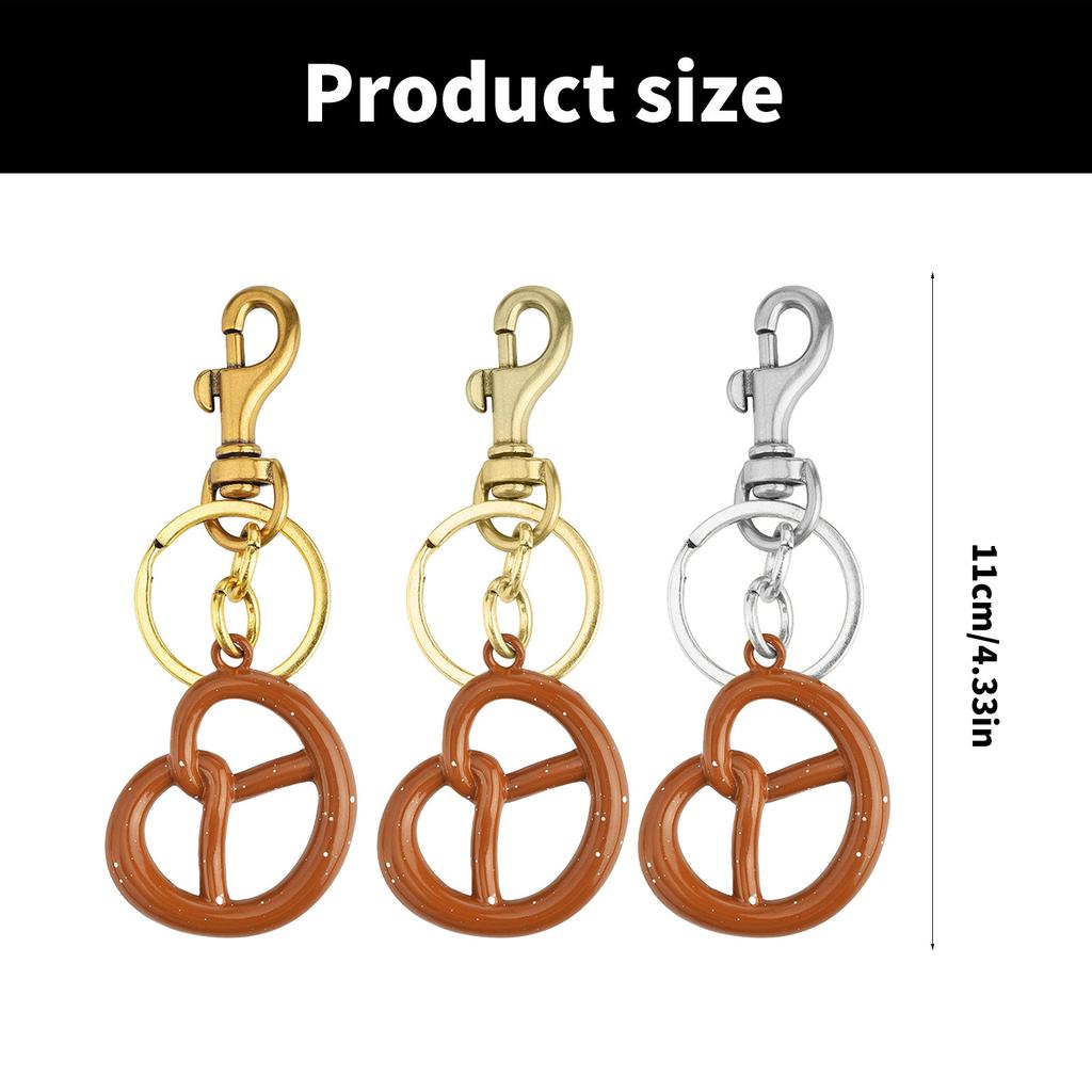 Realistic 3D Cookie Charm Keychain Accessory Fashionable Biscuit Shape Key Rings Portable Bag Decoration for Women