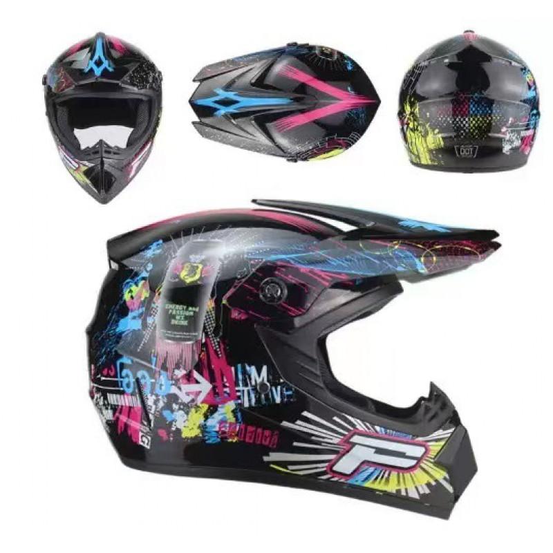 Full Face Motorcycle Helmet Off-Road ATV Dirt Bike Riding Universal Unisex Adult All-Season EPS Safety