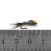 MNFT 10 Stück 12# Goldene Perlenkopf Graue Hasenohr Schwarzer Schwanz Nymphe Fliege Forellen Fliegenfischen Köder