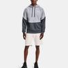 Under Armour Rival Amp Color Block Fleece Hooded Training Sweatshirt Men Sweatshirt Peach Gray 1357090-012
