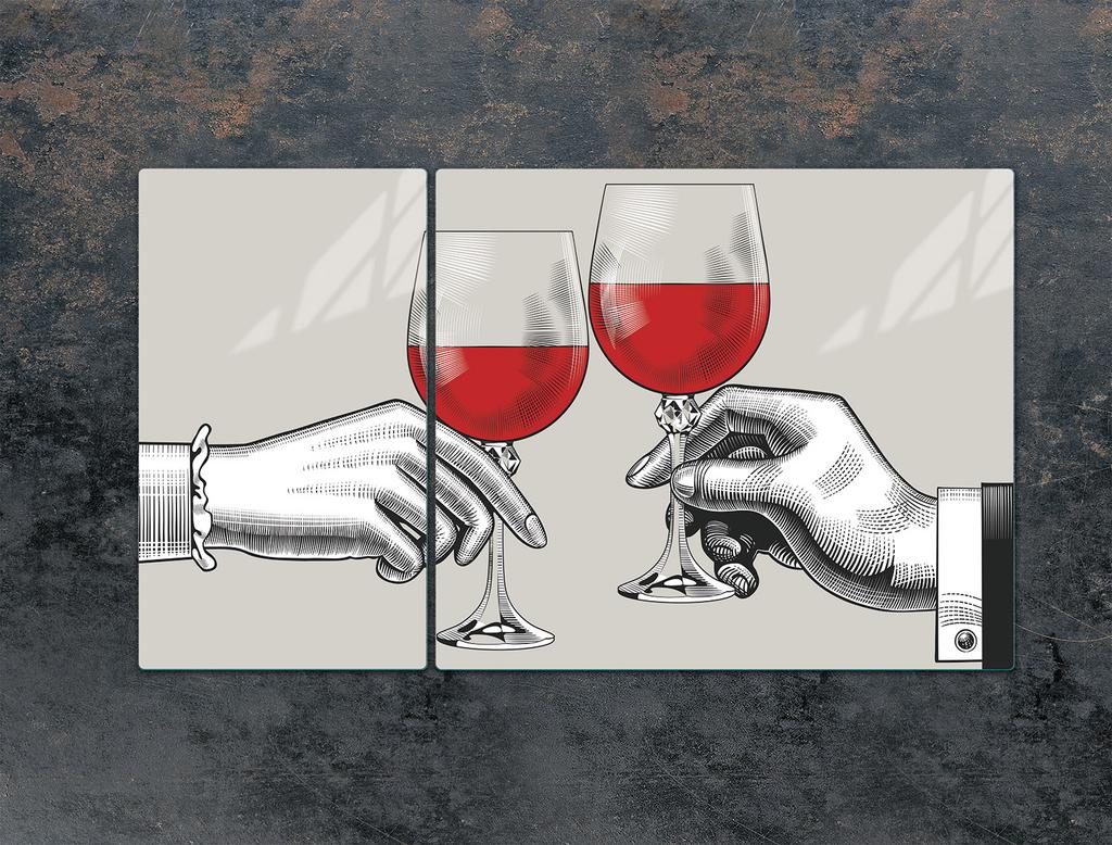 SZKLANA PŁYTA OCHRONNA NA KUCHENKĘ 90x52 WINO