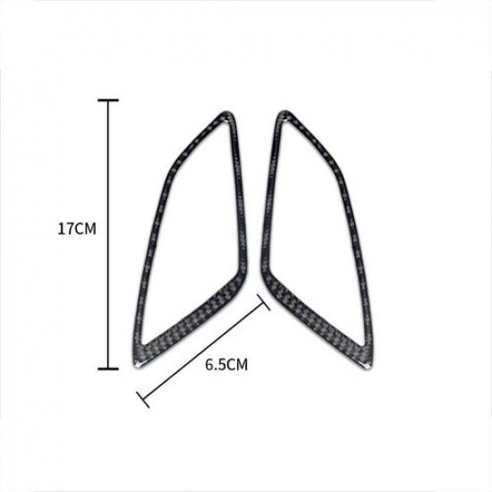 2x Carbon Fiber Dashboard Air Vent Outlet Cover Trim For Mazda 3 Axela 2014-2018