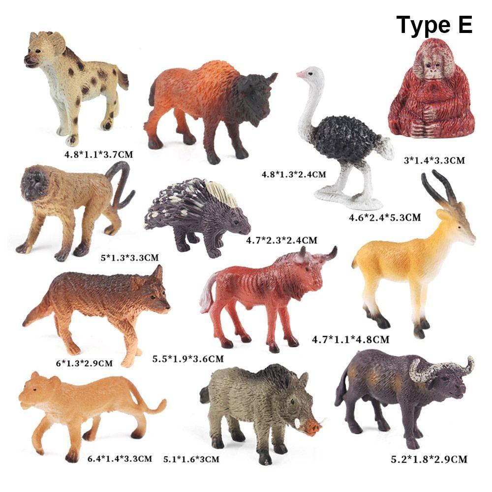 12pcs Mini Insects Simulation Ocean Animal Figurine Dog Cat Wild Animal Model  Kids Toys