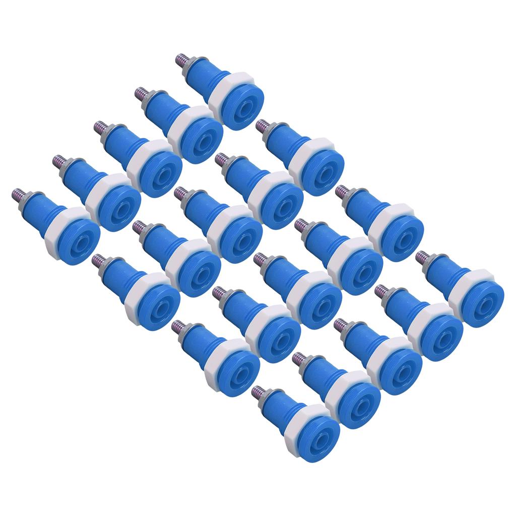 20Pcs Banana Socket 4mm Good Transmission Extensive Use Excellent Manufacture Electrical Connection AccessoriesBlue