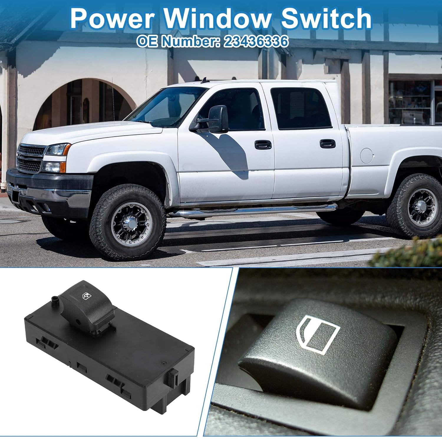 Power Window Switch No.23436336 Window Control Switch for Chevrolet Silverado 1500 2500 3500 Black