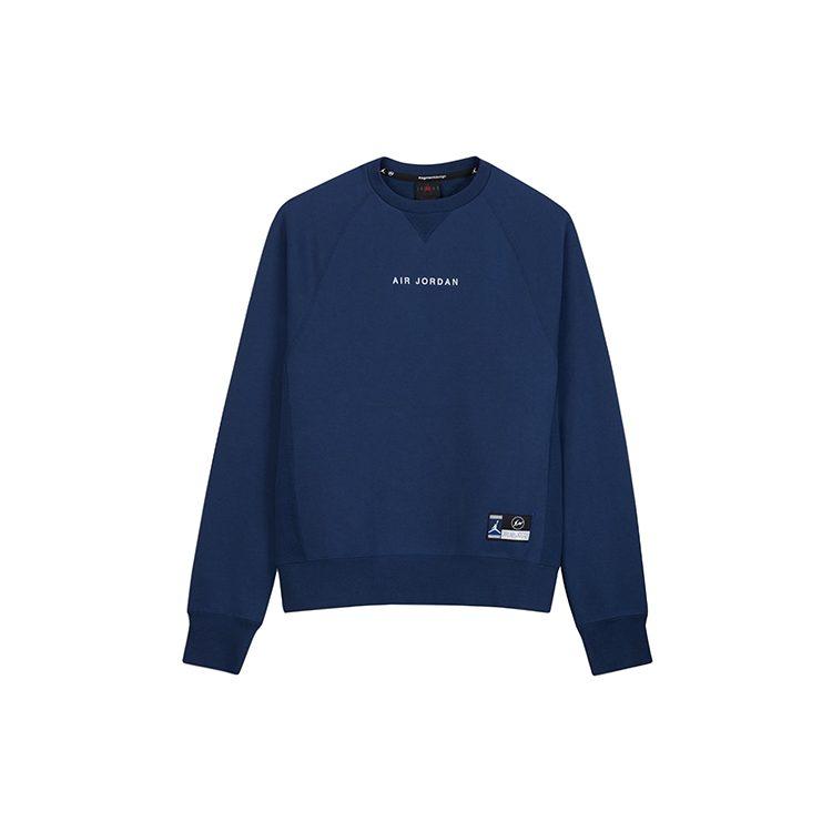Jordan X Fragment Design Sweatshirts Unisex Blue Crew Neck Moderate Regular DA2989-414