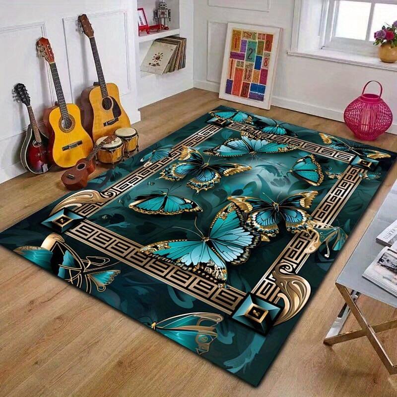 Schmetterlings Teppich Samt Flanell Bedruckte Bodenmatte Elegantes Design Dekorteppich Eingangsbereich Heimdekoration