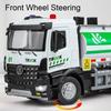 1:32 Garbage Car Model Toy Sound Light Wheel Steering Shock Absorption Urban Sprinkler Truck Models for Boys Birthday Gifts