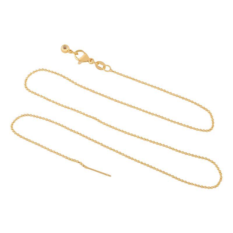 Versatile Adjustable Gold Round Bead Necklace for Women – DIY Threading All-Match Chain