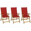 VidaXL Set of 3 Folding Garden Chairs with Cushions, Patio Seats, Dining Chairs, Patio Furniture 3064095