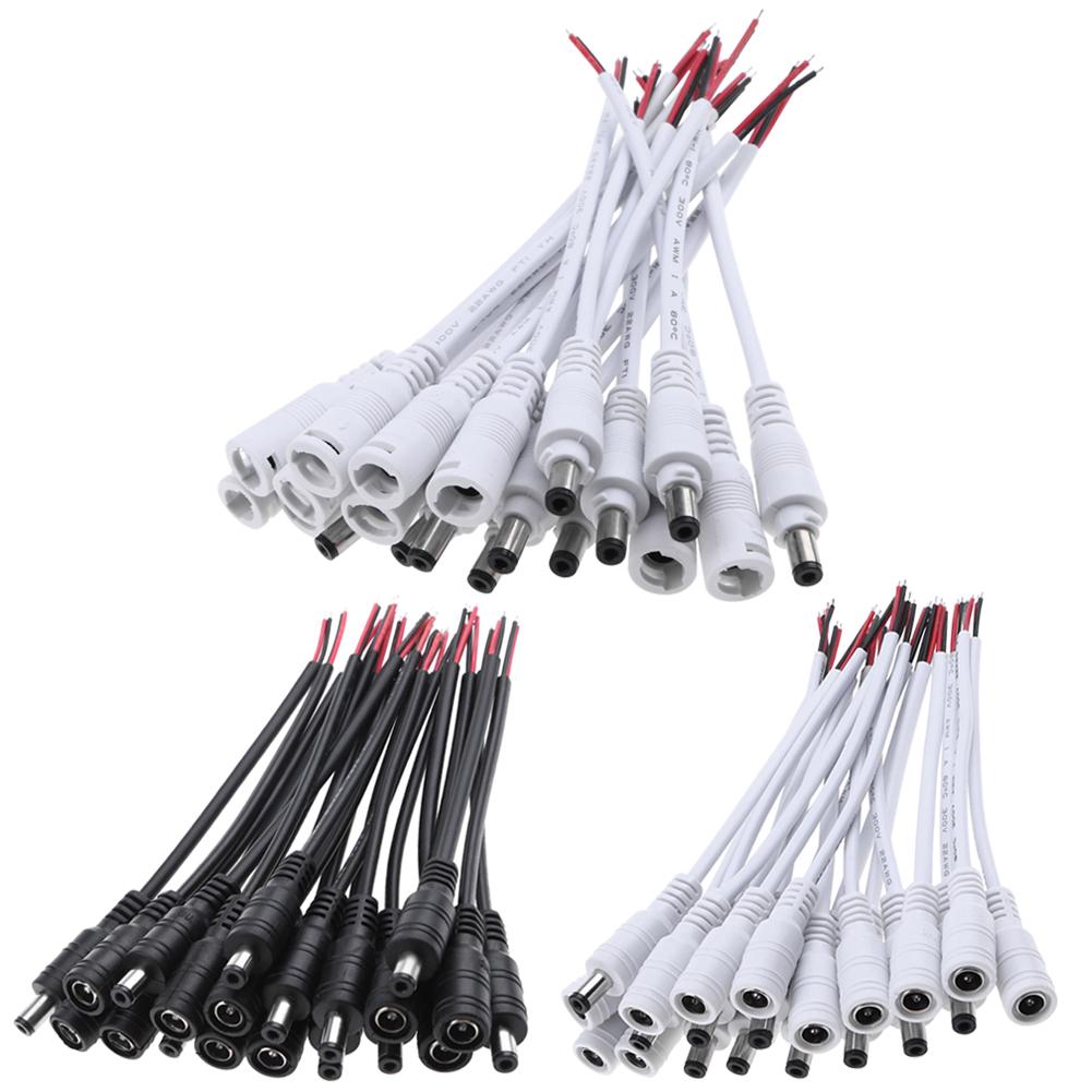 5pcs/set 5.5x2.1 Plug DC Male Female Cable Wire Connector for LED Strip Light LED Spotlight DC Plug Connectors