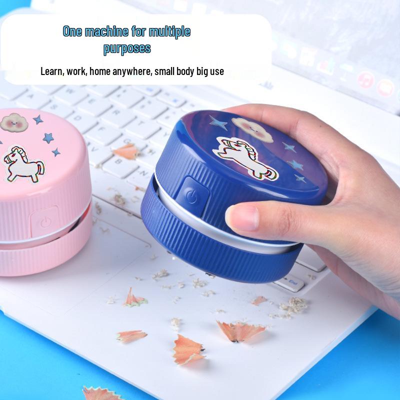 Rechargeable Mini Handheld Desktop Vacuum Cleaner with Optional Logo - Perfect for Student Eraser Shavings and Commemorative Printing.