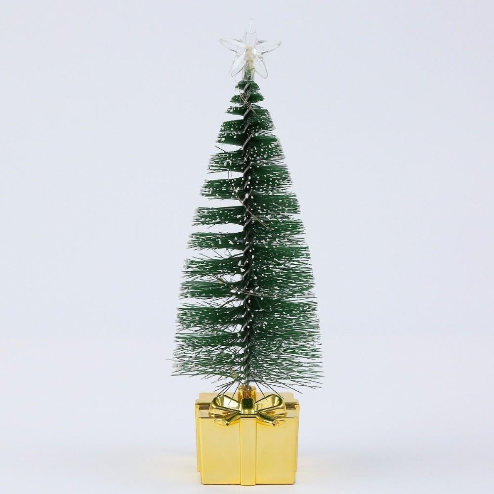 4pcs Funny LED Candle Christmas Night Light Pine Tree Plastic Xmas Tree Candle Lamps Luminous Ornament Desktop Decor