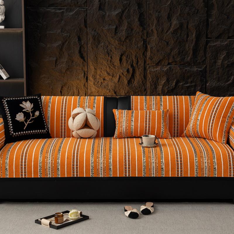 Chenier Premium Sofakissen  Neuer Leichter Luxus Vier-Jahreszeiten Universal Rutschfest Leder Sitzkissenbezug Stoffhandtuch