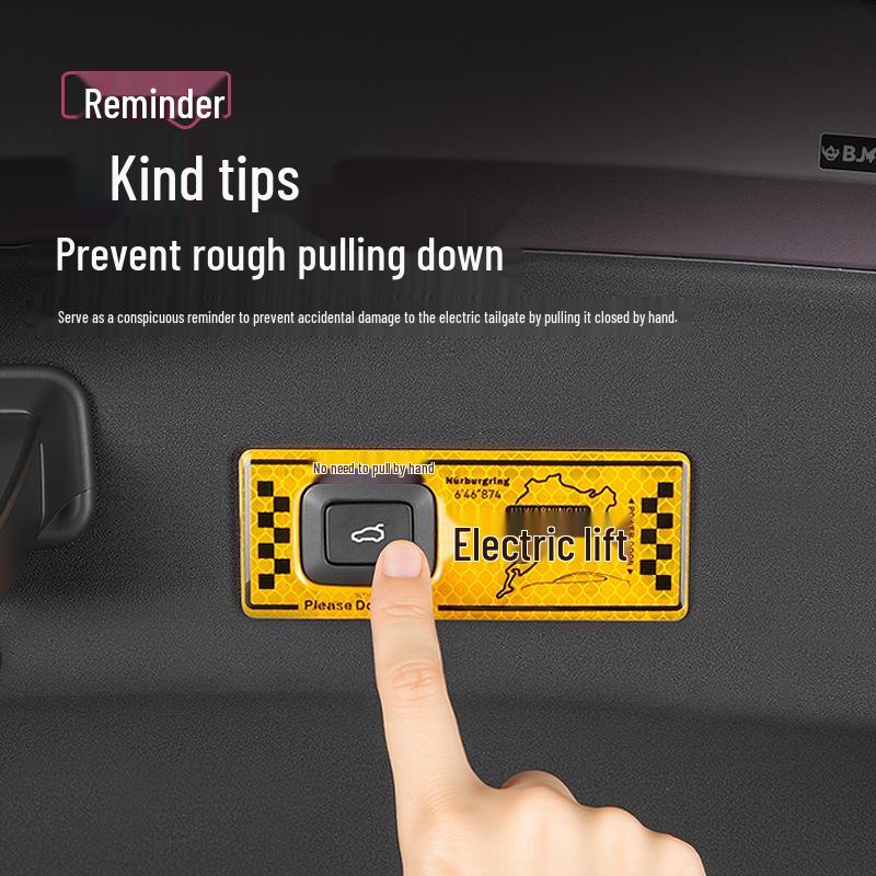 Xiaomi YU7/SU7 Electric Tailgate Warning & Trunk Switch Sticker - Car Decoration Accessory